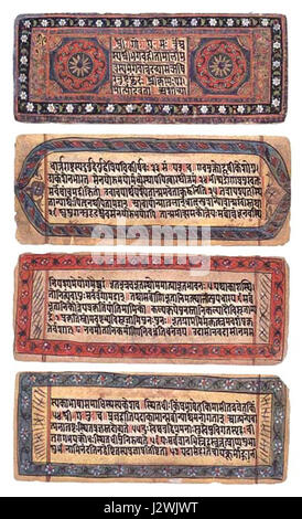 Bhagavad Gita, un manuscrit du 19e siècle Banque D'Images