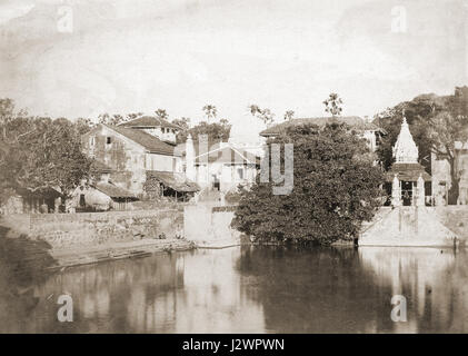 Banganga Tank et Walkeshwar Temple, Bombay, c. 1855 Banque D'Images