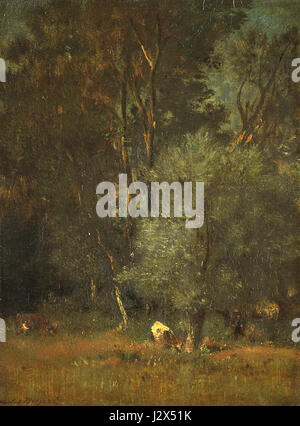 Bosgezicht, un tableau conservé dans le Rijksmuseum, représente une scène forestière. Cette œuvre d'art du 17ème siècle reflète le style naturaliste néerlandais Golden Ageâ€™ et capture la beauté du paysage forestier. Banque D'Images