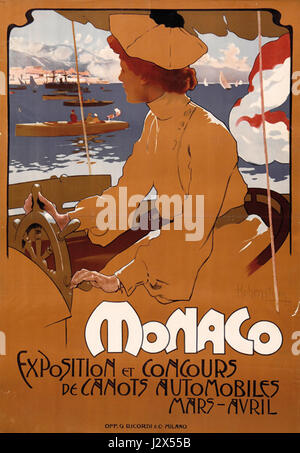 Adolf Hohenstein - Monaco Exposition et concours de canots automobiles - 1900 Banque D'Images