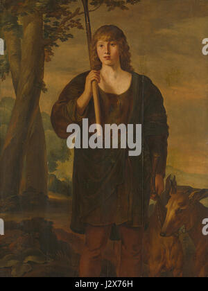 Adonis, représenté dans cette œuvre du Rijksmuseum, est une figure de la mythologie grecque connue pour sa beauté et sa mort tragique. Il est souvent représenté comme un symbole de la jeunesse, de l'amour et de la nature passagère de la vie. Banque D'Images
