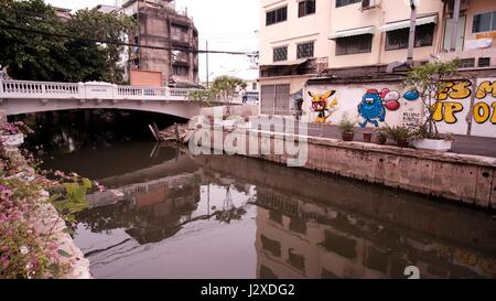 Pont sur Charoen Krung Road Chinatown Bangkok Thaïlande Banque D'Images