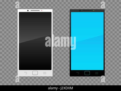 Smartphone noir blanc Illustration de Vecteur