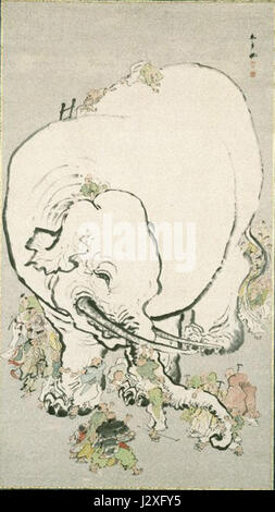 Le Musée de Brooklyn - hommes aveugles l'instruction un éléphant - Donshu Ohara Banque D'Images