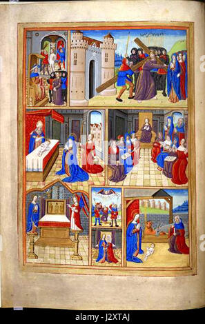 Ce document ou œuvre d'art intitulé « la vie du Christ » fait probablement référence à une représentation religieuse, peut-être d'origine médiévale ou Renaissance, représentant des scènes de la vie de Jésus-Christ telles que vues dans les textes chrétiens. Banque D'Images