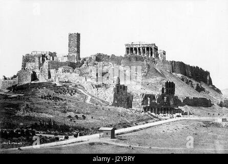 L'Akropolis Athènes 1872 Banque D'Images