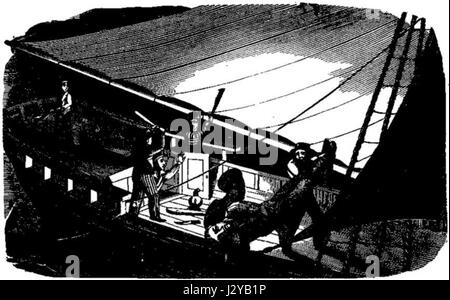 Le capitaine Thornby assassiné et jeté par-dessus bord par Gibbs et l'intendant Banque D'Images