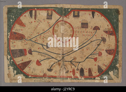 Le *Livre des curiosités* est un manuscrit médiéval qui comprend une carte de la Sicile. Il est connu pour ses illustrations détaillées et ses descriptions du monde méditerranéen, y compris la géographie, la culture et les monuments de l'époque. Banque D'Images