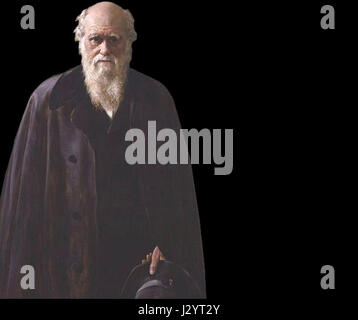 Portrait de Charles Darwin, naturaliste et biologiste de renom, célèbre pour ses contributions à la théorie de l'évolution par sélection naturelle. Banque D'Images