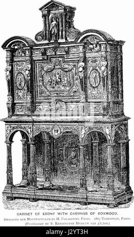 Cabinet d'Ébène, décorée de sculptures, par Fourdinois, Paris (1867) Paris, Exposition Banque D'Images