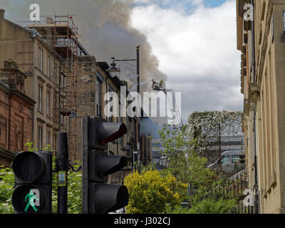 Asg de l'incendie qui a détruit l'ancien bâtiment Banque D'Images