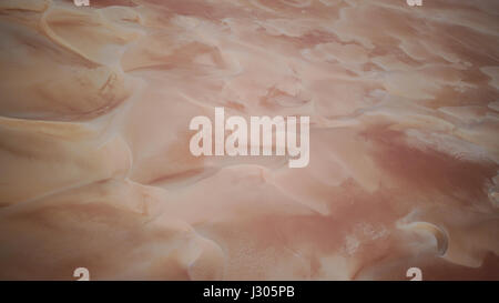 Motifs abstraits de dunes de sable en vue d'un drone. Désert de Liwa, eau. Banque D'Images