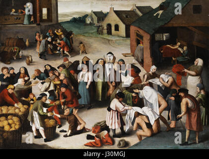 Brueghel-Umkreis Werke der Barmherzigkeit Banque D'Images