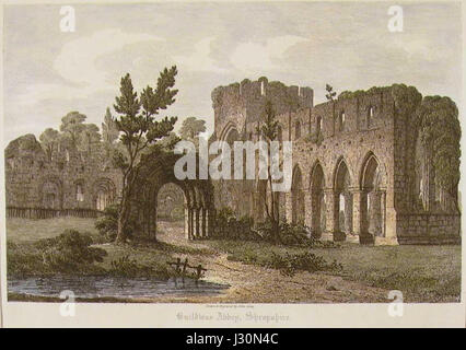 1825 L'Abbaye de Buildwas Banque D'Images