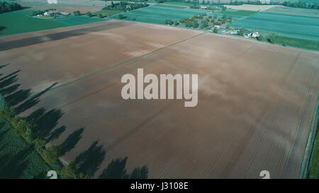 Vue aérienne de champ labouré à Reggio Emilia, Italie Banque D'Images