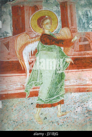 L'Archange Michael dans l'église de l'Archange Gabriel, Benche Fresco Banque D'Images