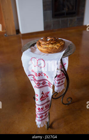 Pain Challah at Wedding Reception Banque D'Images