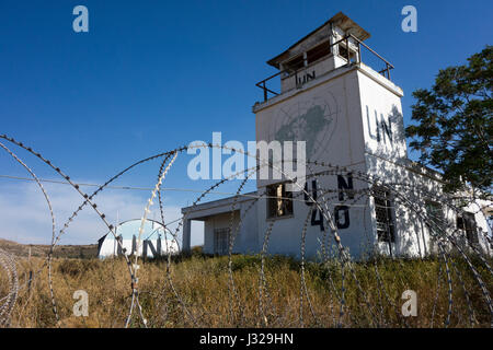 Poste d'observation des Nations Unies, l'OP 40, zone-tampon, ligne verte, Chypre, ONU Banque D'Images