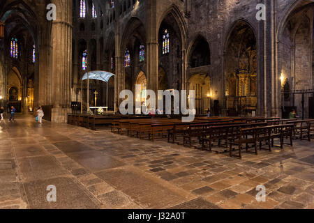 La cathédrale de Gérone, Catalogne dans l'intérieur, de l'Espagne Banque D'Images