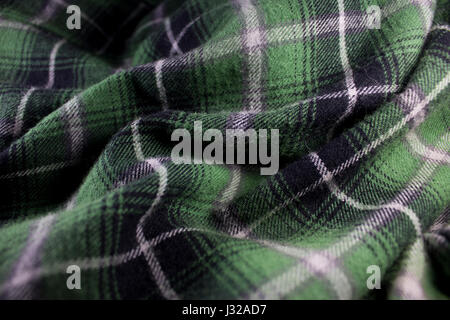Tissus de flanelle à carreaux vert tartan en tissu textile habillement Banque D'Images