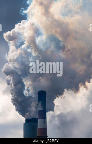 Centrale thermique au charbon de la pollution de l'air, USA Banque D'Images