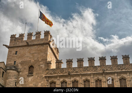 Valence (Espagne), palais historique connu sous le nom de Lonja de la Seda Banque D'Images
