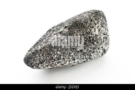 L'amphibolite pierre noire isolated on white Banque D'Images