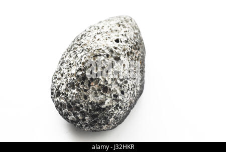 L'amphibolite pierre noire isolated on white Banque D'Images