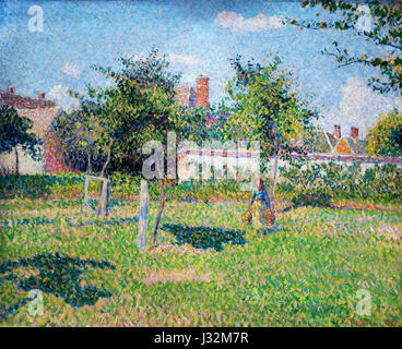 Pissarro. Peinture intitulée 'Soleil d'Apres-Midi dans le Pré d'Eragny' de Camille Pissarro (1830-1903), huile sur toile, 1887 Banque D'Images