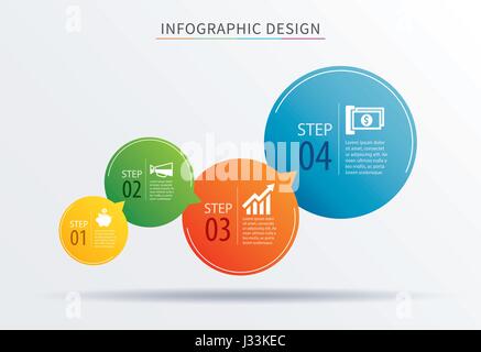 Cercle infographies numéro 4. Fond d'illustration vectorielle. Peut être utilisé pour la mise en page, flux de données, diagramme, d'options d'affaires, bannières, Illustration de Vecteur