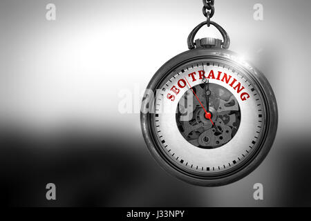 Formation référencement sur Vintage Watch visage. 3D Illustration. Banque D'Images