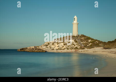 Bathhurst phare sur l'île Rottnest dans l'ouest de l'Australie. Banque D'Images