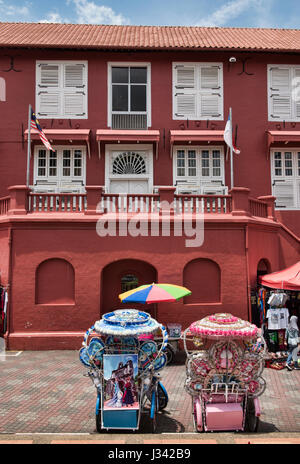 Pousse-pousse (cyclo) au Patrimoine Mondial de l'UNESCO à Malacca, Malaisie Banque D'Images