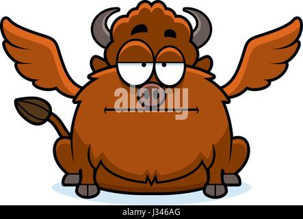 Une illustration d'un dessin animé avec des ailes buffalo à l'ennui. Illustration de Vecteur