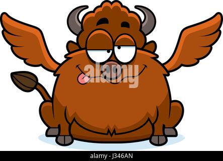 Une illustration d'un dessin animé avec des ailes buffalo à la Bu. Illustration de Vecteur