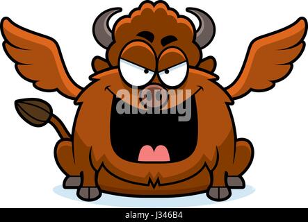 Illustration d'une caricature d'un mal à Buffalo avec des ailes. Illustration de Vecteur