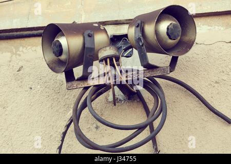 Haut-parleurs Public ancien Banque D'Images