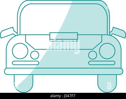 Silhouette bleu cartoon shading automobile vue avant Illustration de Vecteur