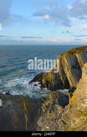 Côte sauvage de point de Bull dans le Nord du Devon, England, UK Banque D'Images