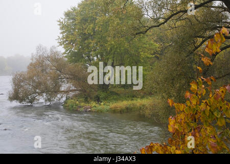 L'Île des Moulins et de la rivière des Mille-Îles à l'automne, le Vieux Terrebonne, Lanaudière, Québec, Canada Banque D'Images