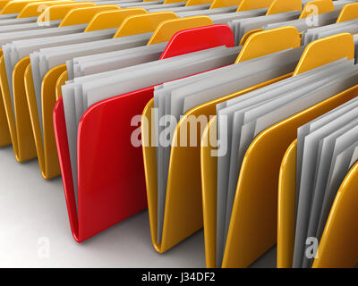 Dossier et fichiers. Image avec clipping path Banque D'Images