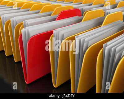 Dossier et fichiers. Image avec clipping path Banque D'Images