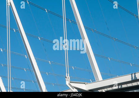 L'infrastructure du système de toit suspendu de l'aréna BC place, à Vancouver, en Colombie-Britannique, au Canada. Banque D'Images