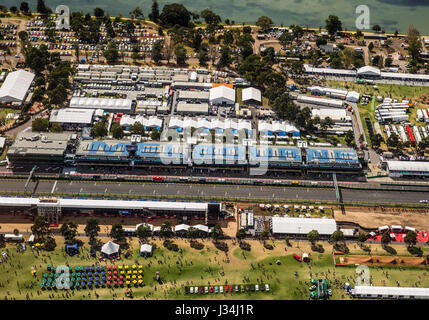 Vue aérienne de l'Albert Park race track à l'Australien 2017 Grand Prix de Formule 1 Banque D'Images