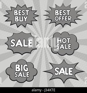 Étiquettes de vente chaude Illustration de Vecteur