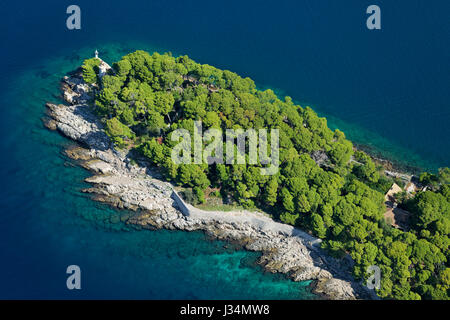 Vue aérienne de l'île de Lokrum près de Dubrovnik Banque D'Images