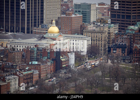 Massachusetts State House ou du Massachusetts Statehouse ou le nouvel État House, Boston, Massachusetts, United States, USA, Banque D'Images