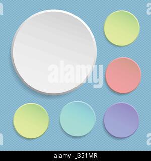 Papier autocollant ou offre ronde d'insignes, bannières colorées. Boutons de cercle. Tag label Vector Illustration de Vecteur