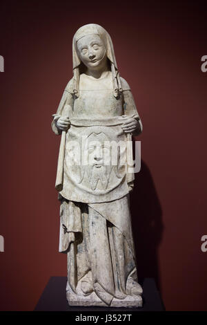 Saint Veronica. Statue par un maître bourgogne, datant du milieu du 14e siècle sur l'affichage dans le Musée des Beaux-Arts de Dijon (Musée des beaux-arts) à Dijon, Bourgogne, France. Banque D'Images