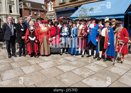 Cet événement a été à l'origine partie de la Georgian Blandford Forum Fayre depuis de nombreuses années, mais est désormais lieu tous les deux ans ici à Wimborne Minster. La com Banque D'Images